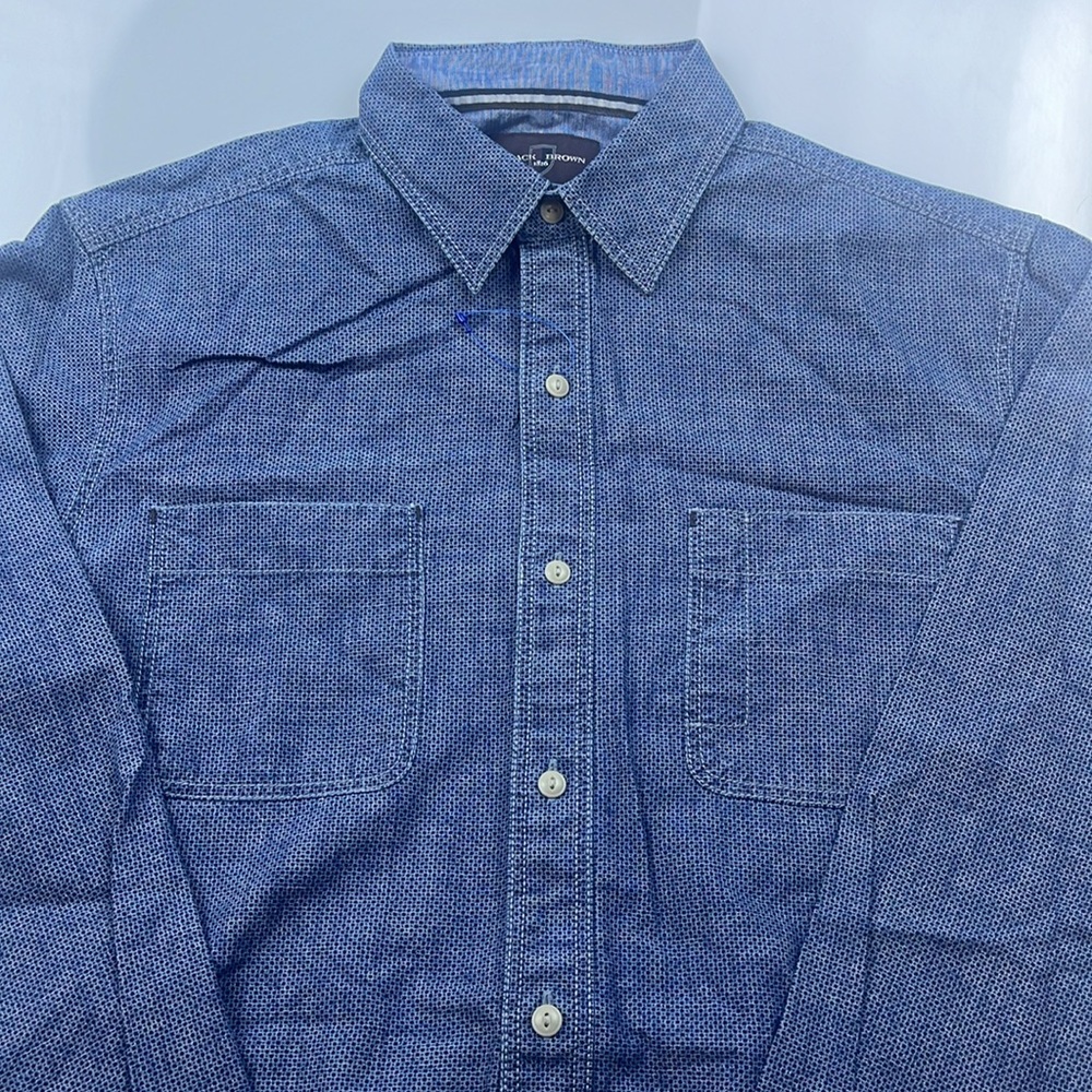 Black Brown 1826 Checkered Button Down Shirt S120-3 - Picture 2 of 5